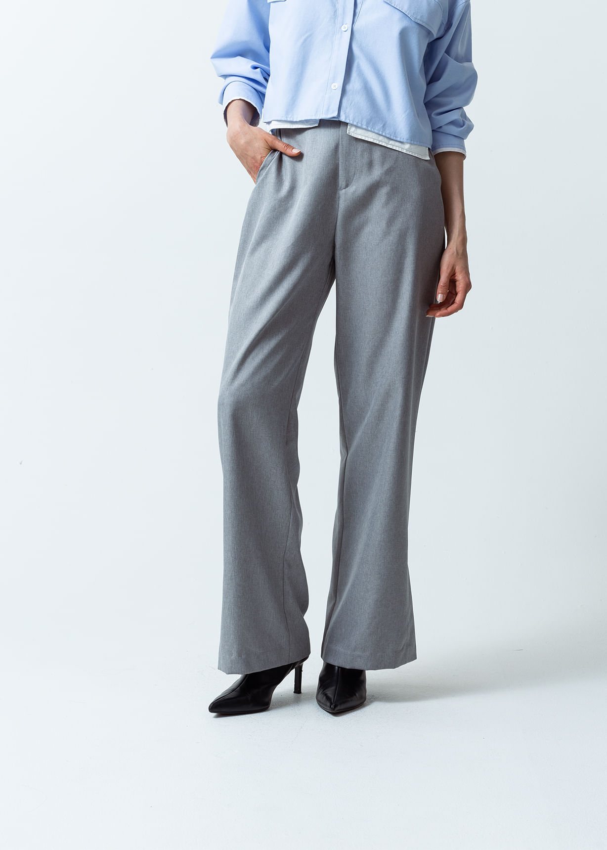 Pantalón Gris Outfit Con Top Gris Pantalones BrasileÃ±os Pantalón