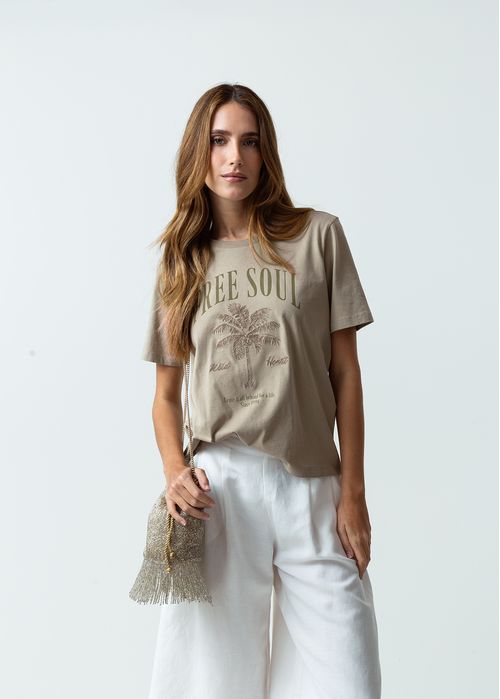 Camiseta básica estampada en frente