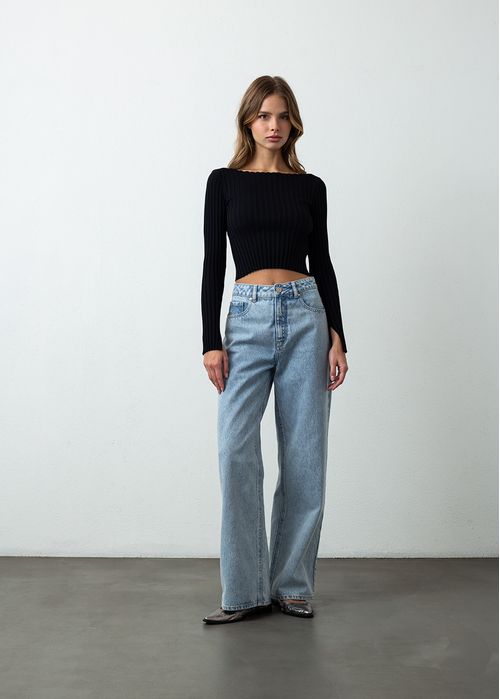 Jean Wide Leg fit cinco bolsillos