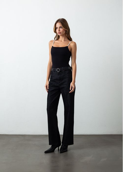 Jean Straight fit en black denim