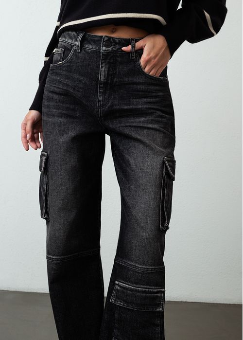 Jean Wide Leg fit tipo cargo