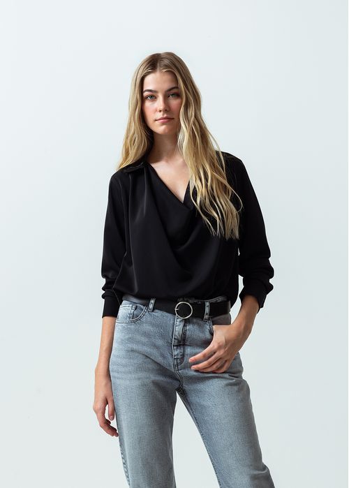 Camisa manga larga en satín