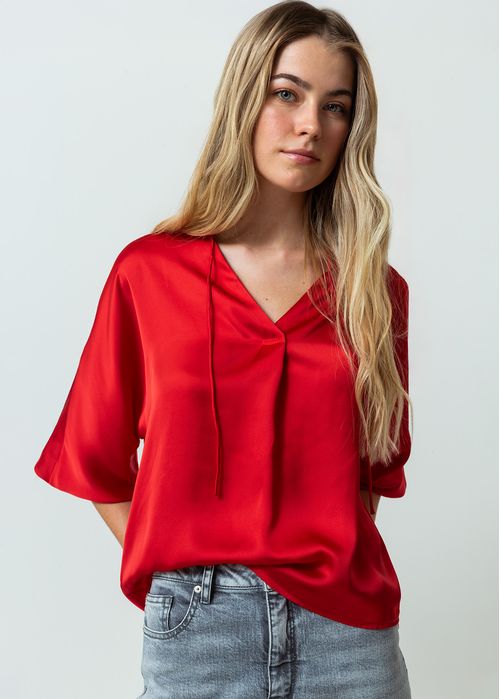 Camisa manga corta en satín