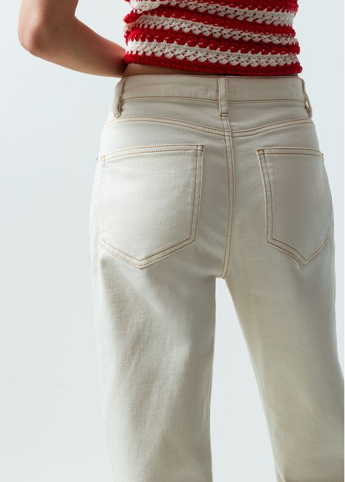 Pantalón Straight tiro alto en denim