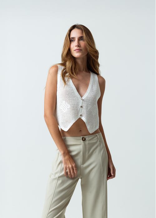 Camisa tejida escote en V