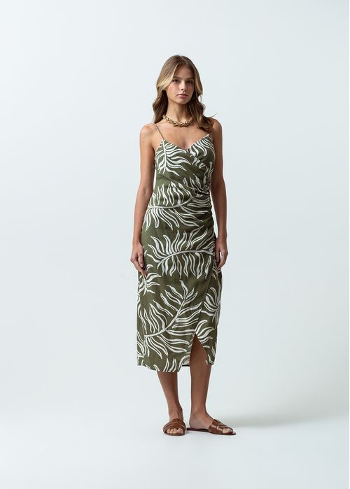 Vestido midi de hojas para el verano