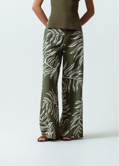 Pantalón Wide Leg Long tiro súper alto estampado