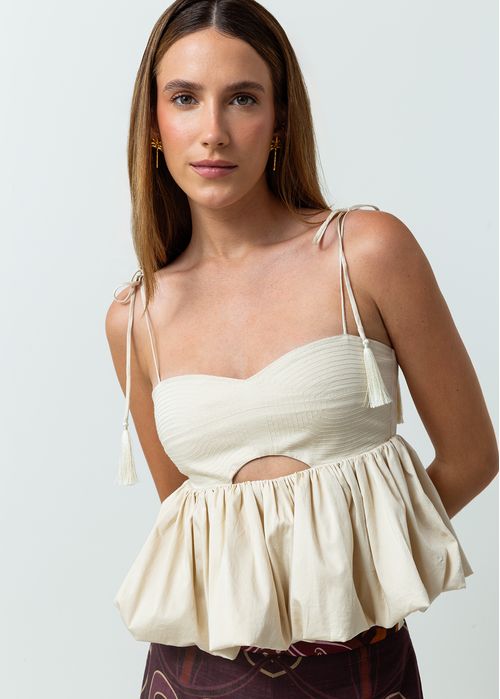 Camisa tipo crop de tiras