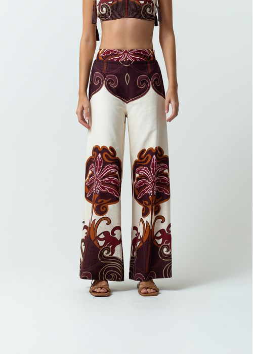 Pantalón Palazzo tiro alto estampado