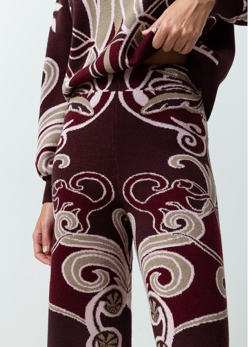 Pantalón Palazzo tiro medio tejido
