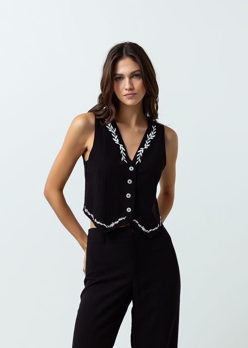 Camisa manga sisa con apliques