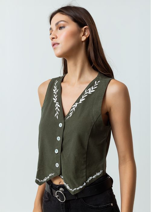 Camisa manga sisa con apliques