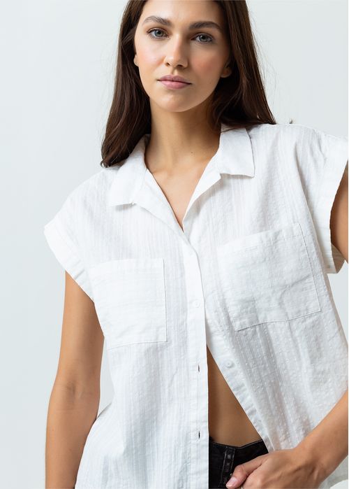Camisa manga corta rodada con guardapolvo