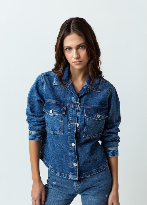 Chaqueta tipo Trucker en denim