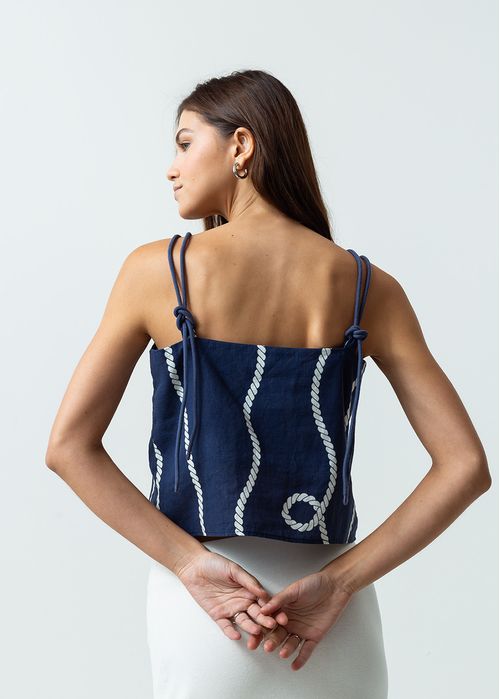 Camisa de tiras estampada