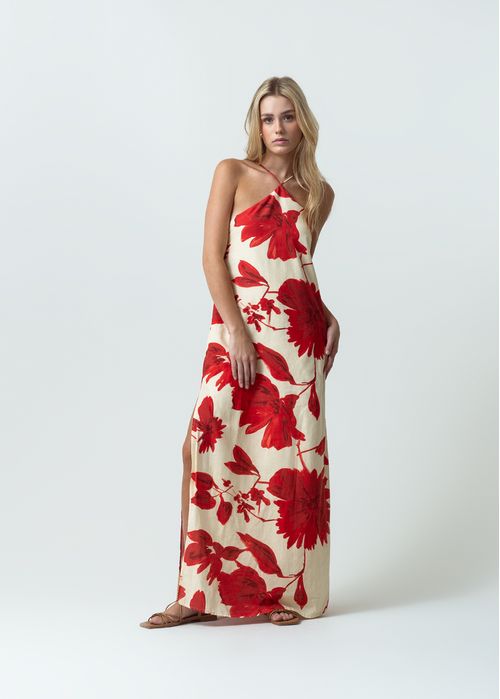 Vestido largo de flores para la playa