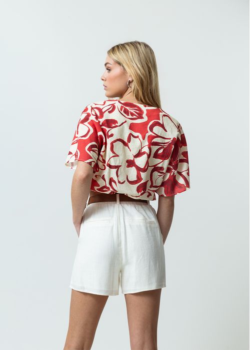 Camisa manga corta de flores