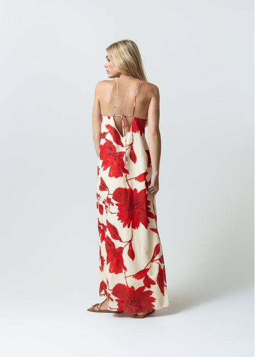 Vestido largo de flores para la playa