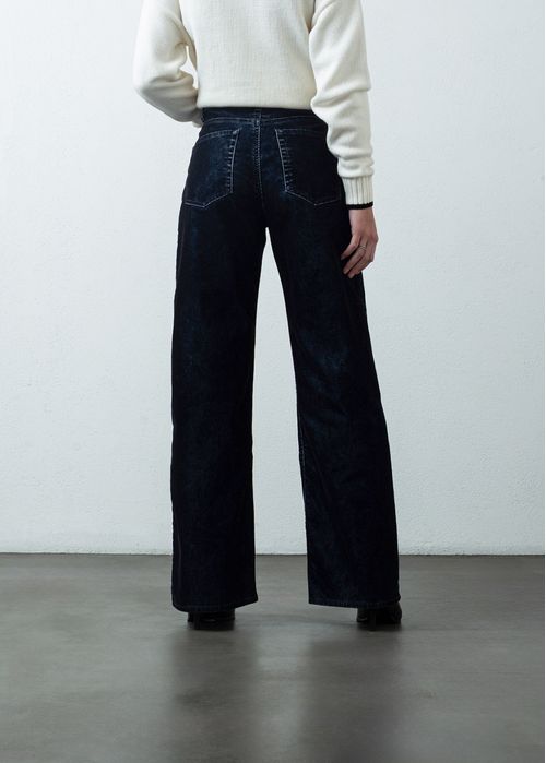 Jean Wide Leg Long tiro súper alto tono oscuro