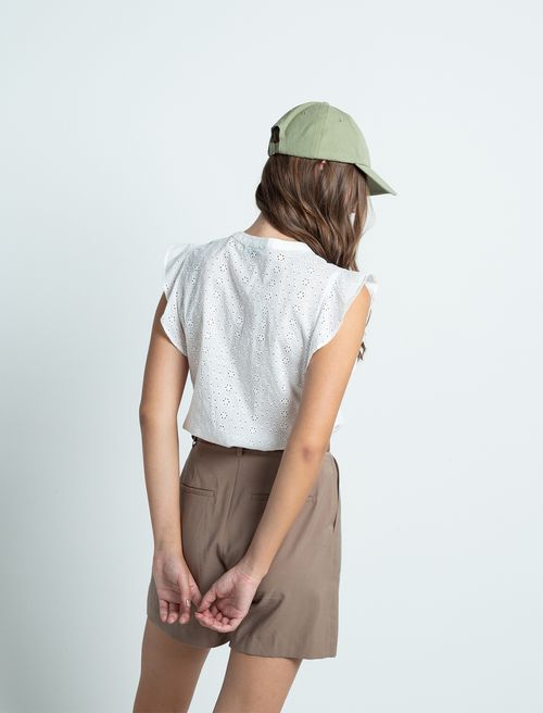 Camisa manga sisa con bolero en ojalillo