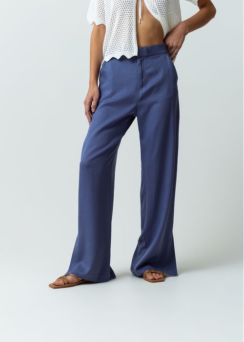 Pantalón Wide Leg Long tiro súper alto tipo lino