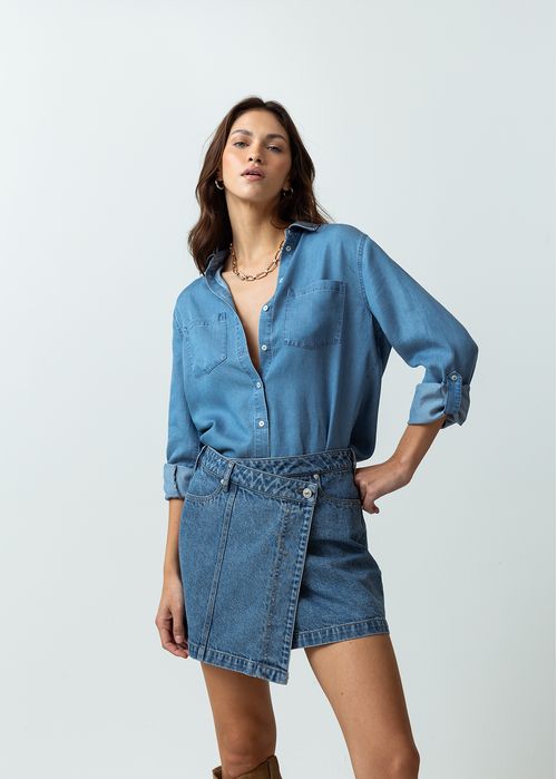Camisa manga larga en denim