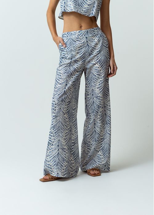 Pantalón Palazzo tiro súper alto estampado
