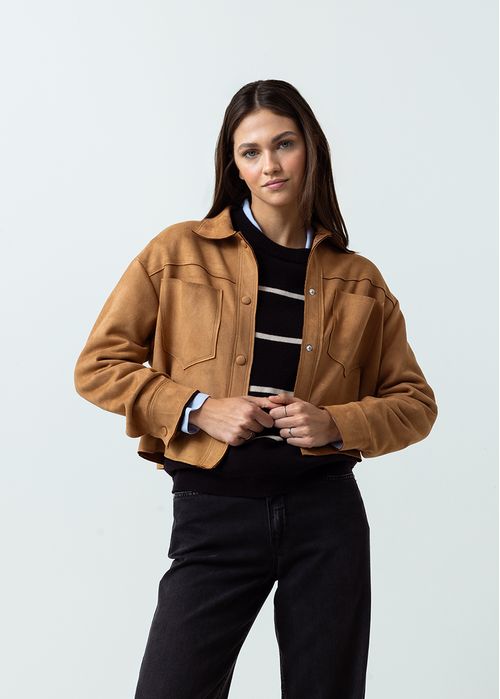 Chaqueta en gamuza