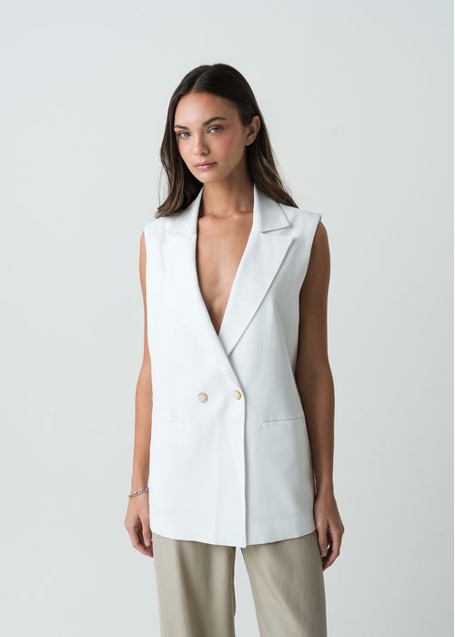 Chaleco largo tipo blazer