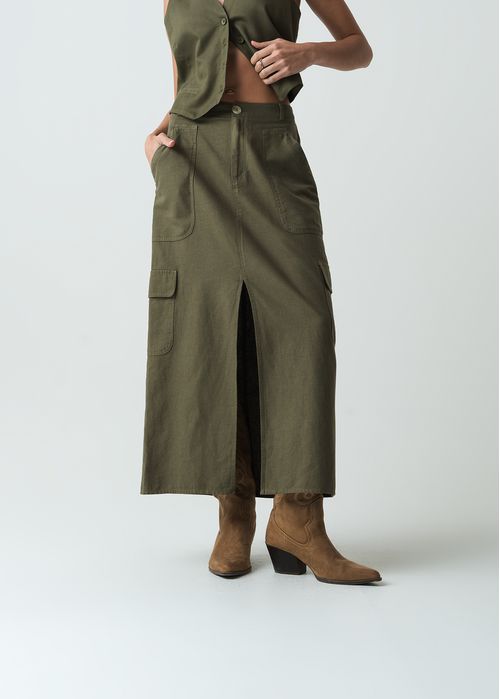 Falda larga tipo cargo