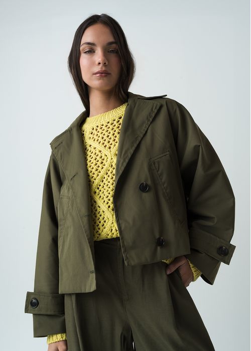 Chaqueta tipo trench crop