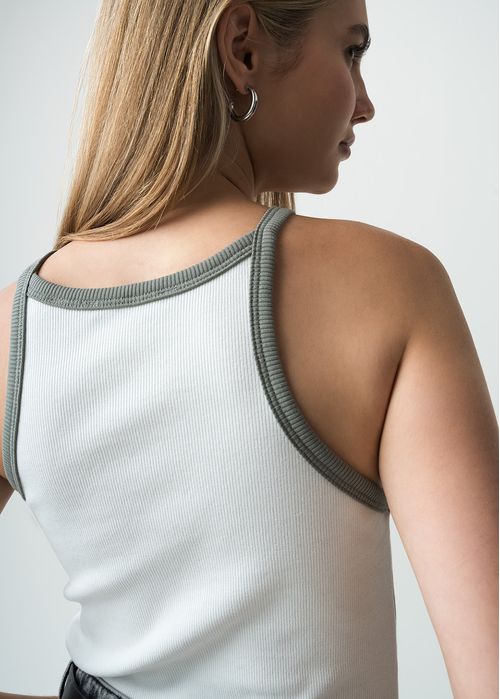 Camiseta de tiras en tela acanalada