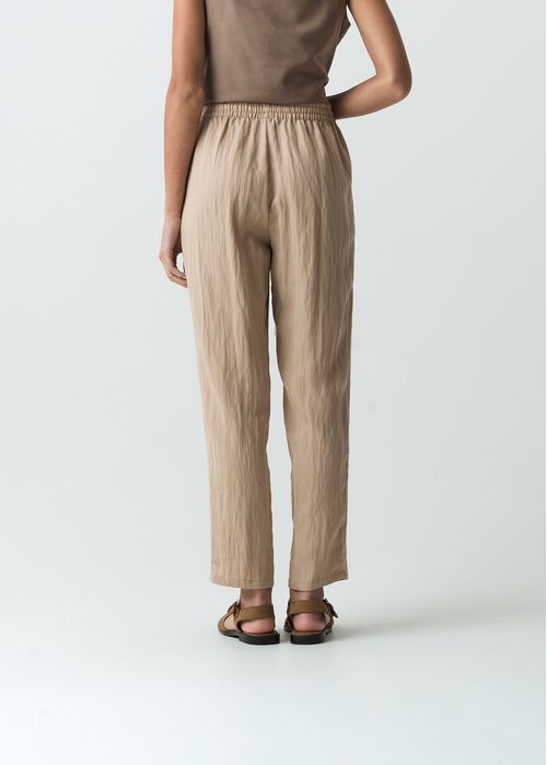 Pantalón Relax tiro alto tipo lino