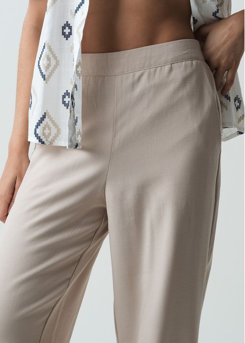 Pantalón Wide Leg tiro alto con elástico en posterior