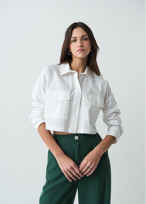 Camisa manga larga de largo pretinero