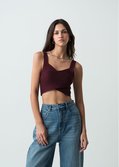 Camisa de tiras tipo crop