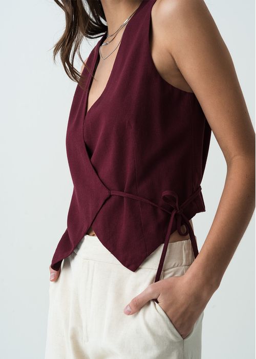 Camisa manga sisa cruzada