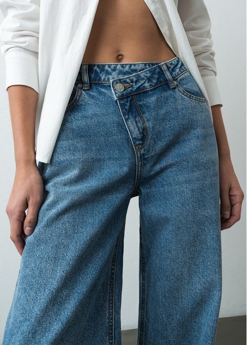 Jean Wide Leg con pretina asimétrica