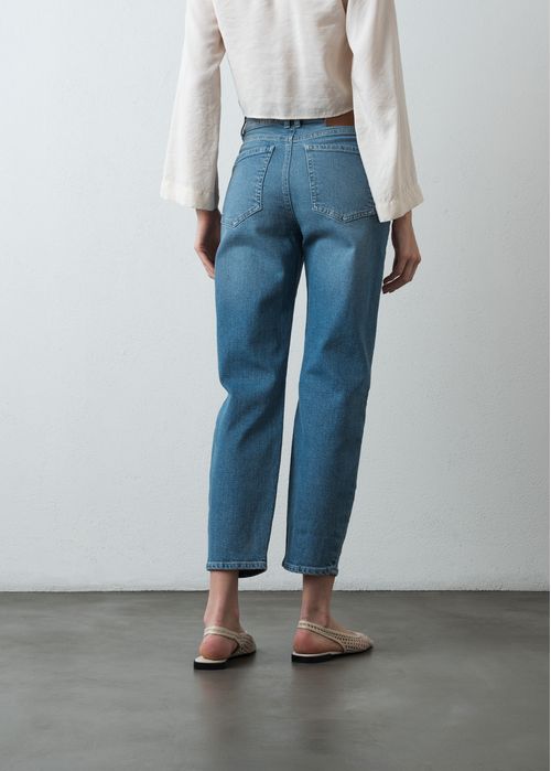 Jean Mom tiro alto de largo cropped