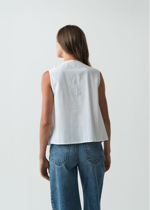 Camisa manga sisa con pliegues