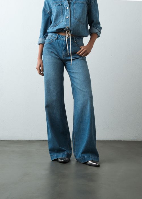 Jean Wide Leg tono claro