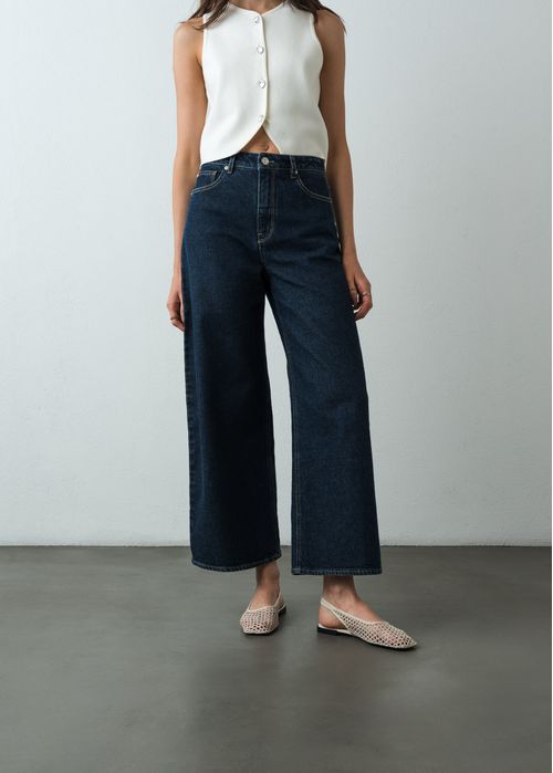 Jean Wide Leg tono oscuro