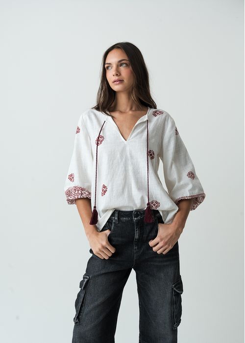 Camisa manga larga con elástico