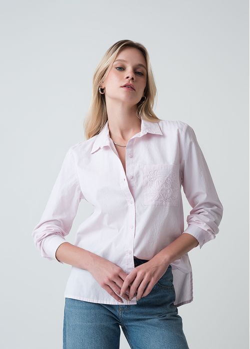 Camisa manga larga con detalles bordados