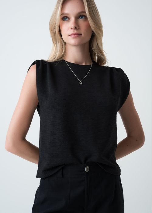 Camiseta manga sisa con textura