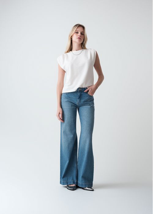 Camiseta manga sisa con textura