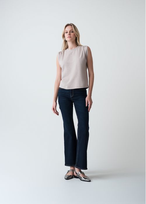 Camiseta manga sisa con textura