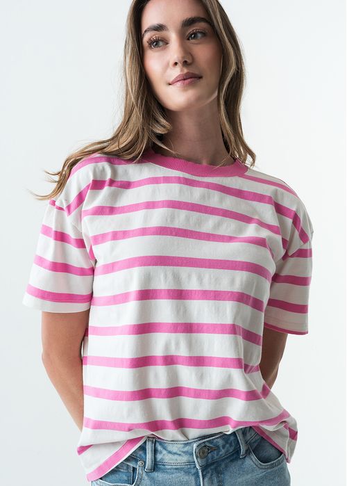 Camiseta manga corta a rayas