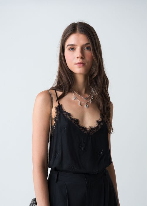 Camisa de tiras con encaje