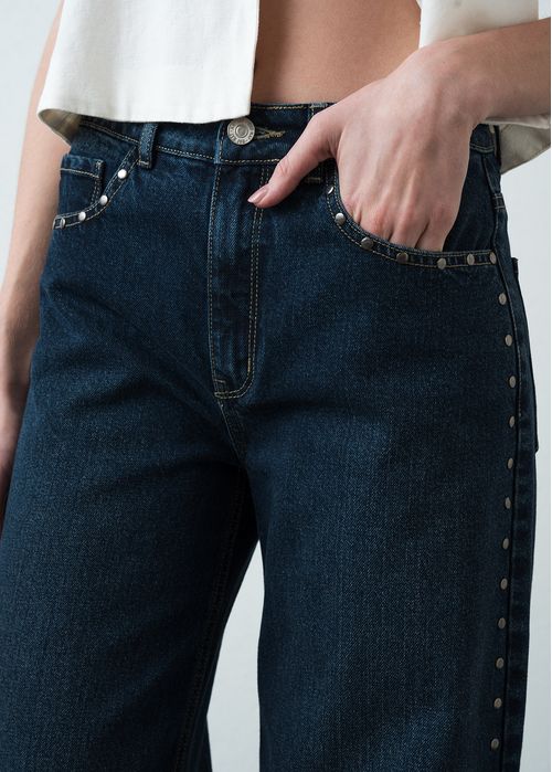 Jean Wide Leg con apliques